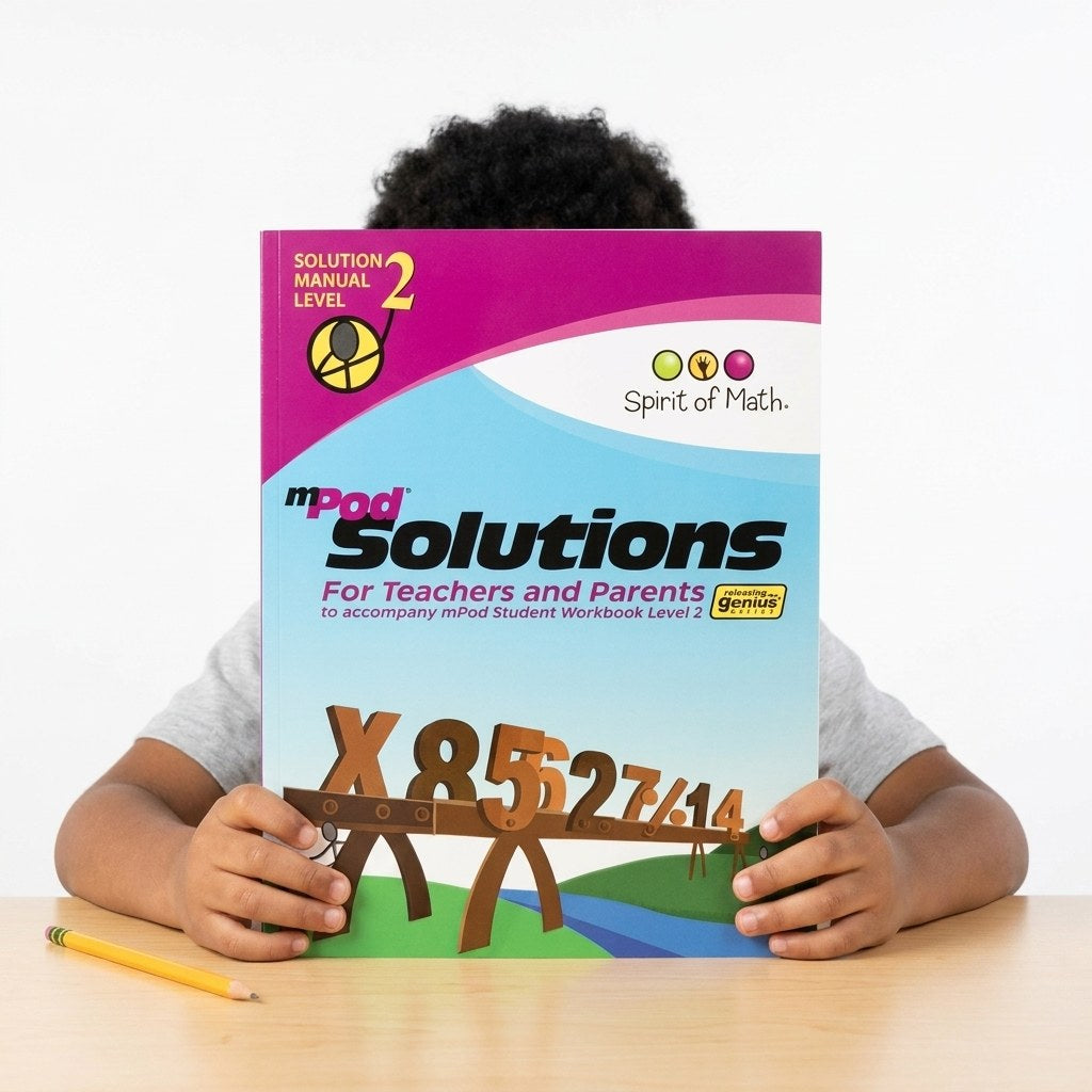Math Problem of the Day (Solution Manual Level 2) — held by a young model