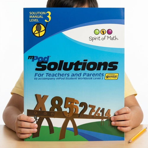 Math Problem of the Day (Solution Manual Level 3) — held by a young model