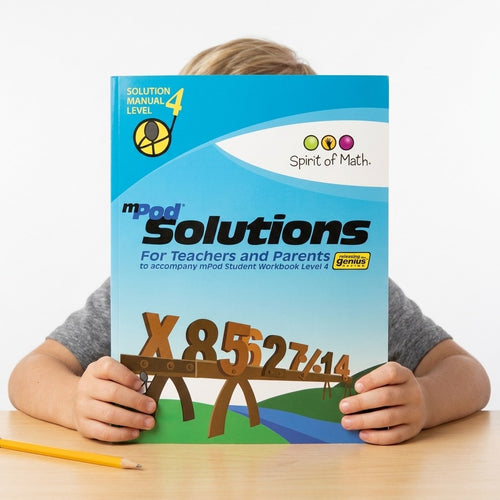 Math Problem of the Day (Solution Manual Level 4) — held by a young model