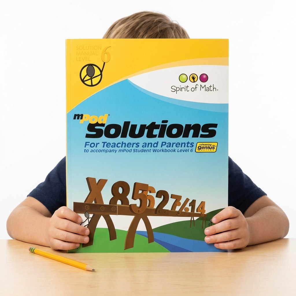 Math Problem of the Day (Solution Manual Level 6) — held by a young model