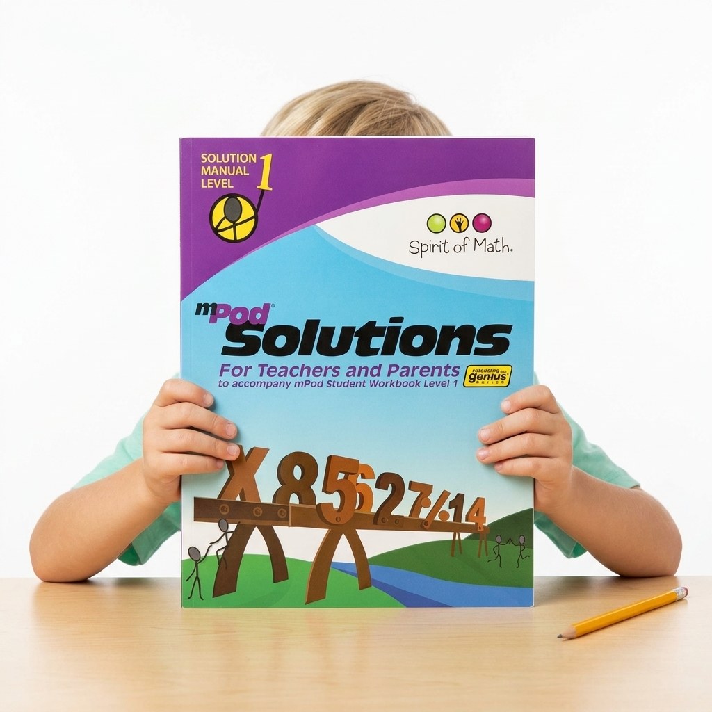 Math Problem of the Day (Solution Package Level 1) — held by a young model