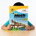 Math Problem of the Day (Student Workbook Level 5) — held by a young model