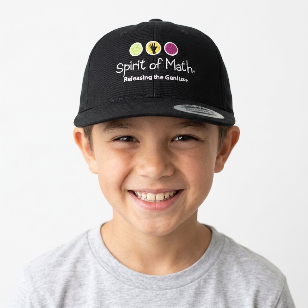 Spirit of Math Baseball Hat — worn by a young model